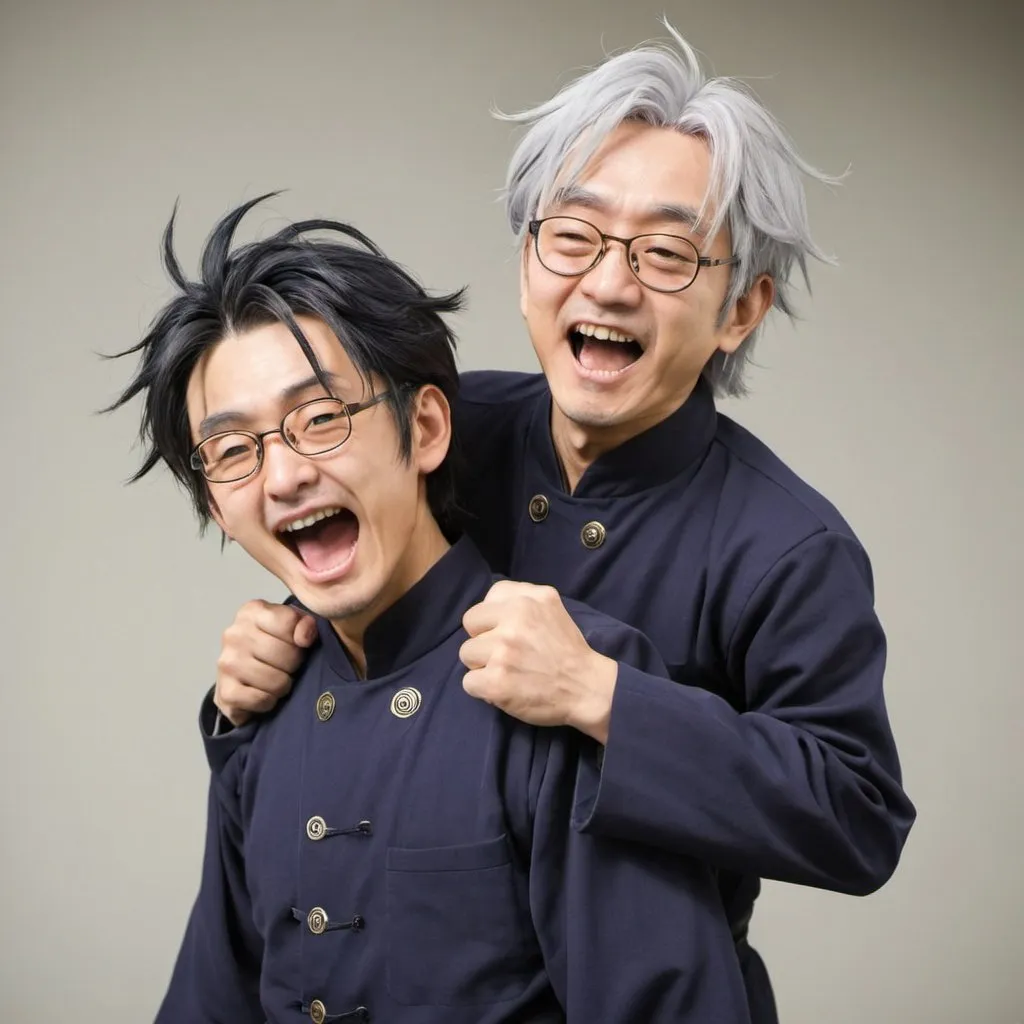 Prompt: Satoru Gojo and choso being silly