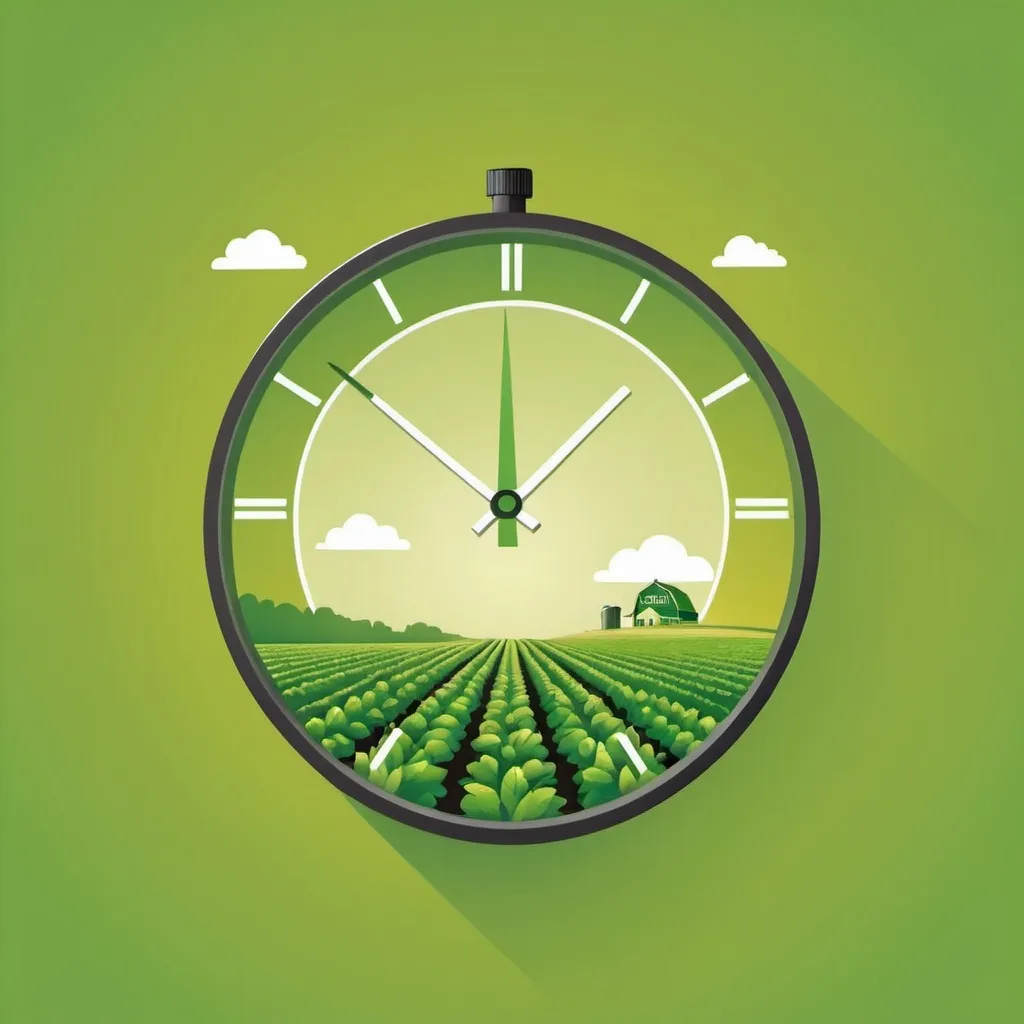 Prompt: very simple illustration expresses the networking concept of "time to live" or "hop limit" using farm imagery.