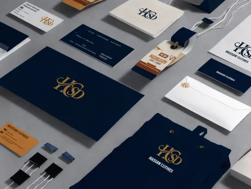 Prompt: Create a professional logo and design HASSAN CLOTHES brand 