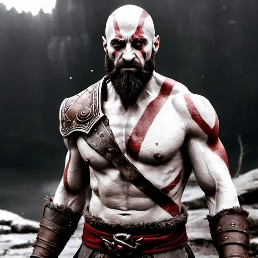 Prompt: Hugh jackman as as kratos, god of war