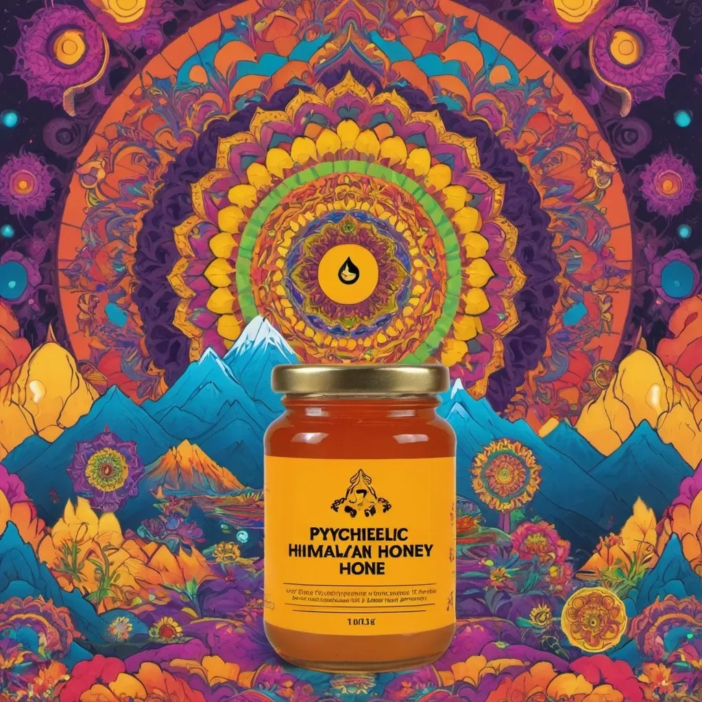 Prompt: Psychedelic Himalayan honey
