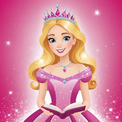 Prompt: create a book cover for a princess sparkle