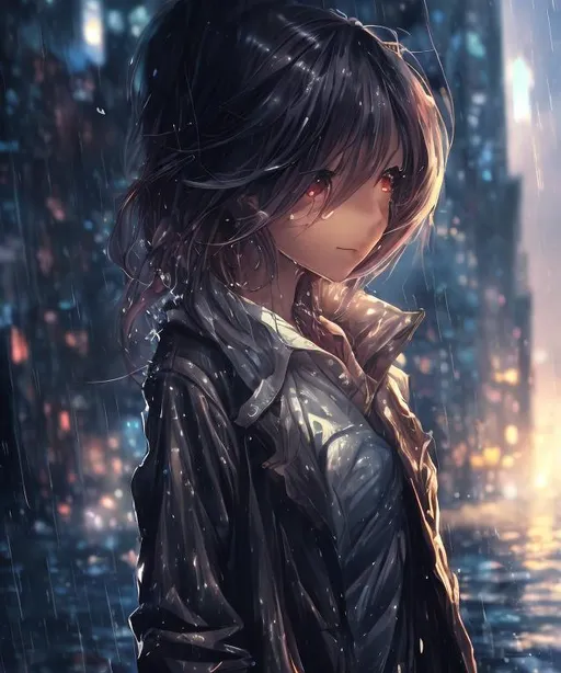 Prompt: anime girl standing on a river side in the rain, long shot scenic professional photograph of {river side}, perfect viewpoint, highly detailed, wide-angle lens, anime atmospheric, anime scenary, anime lanscape, anime painting, art of wlop, street background, clean detailed anime art, anime vfx, anime. Final fantasi art style, machine, clean detailed anime art, anime vfx, everything in sharp focus, HDR, UHD, 64K