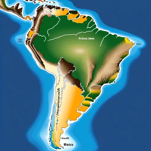 Prompt: South america lakes map