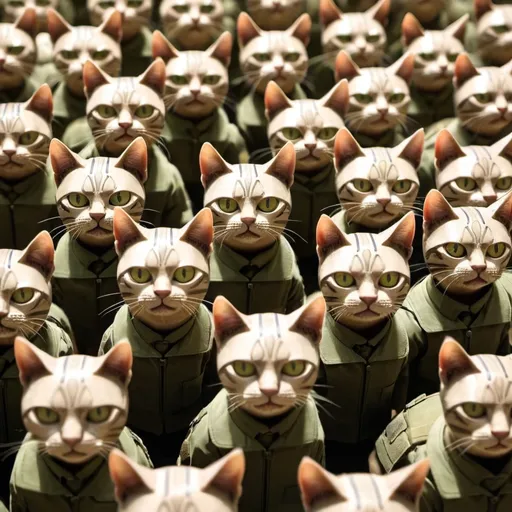 Prompt: cat army 