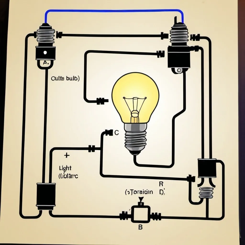 Prompt: draw a circuit diagram of outdoor light  including battery, transistor, ldr, resistor, light bulb