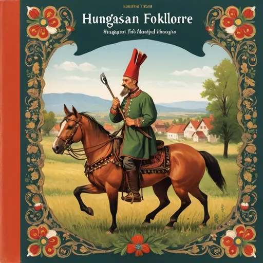 Prompt: Hungarian folklore book cover