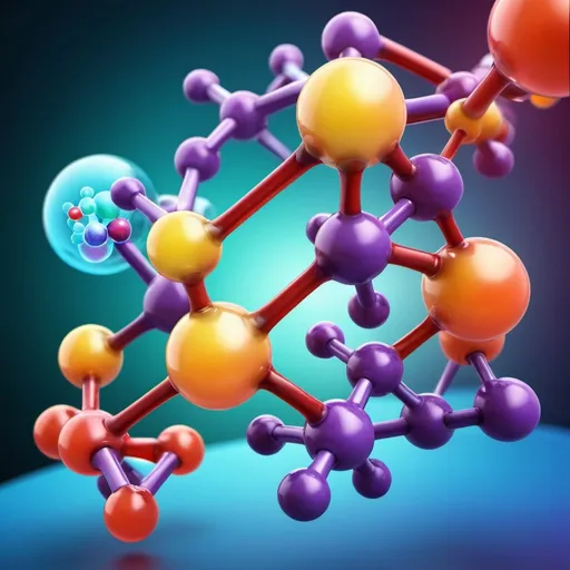 Prompt: Scientific illustration of vibrant health molecules, high-quality digital rendering, realistic 3D art, bright and energetic color palette, laboratory setting with modern equipment, intricate molecular structures, professional scientific visualization, vibrant colors, energetic lighting, high-quality, realistic 3D art, bright, energetic, laboratory setting, intricate structures, scientific visualization