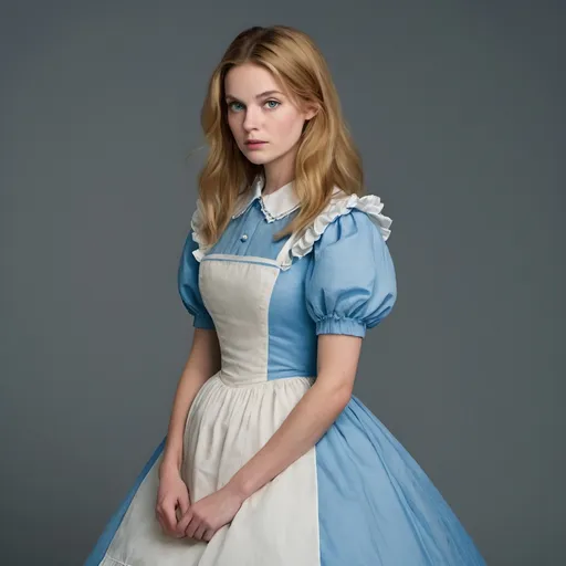 Prompt:  "a Alice in a dress with voluminous shoulders".