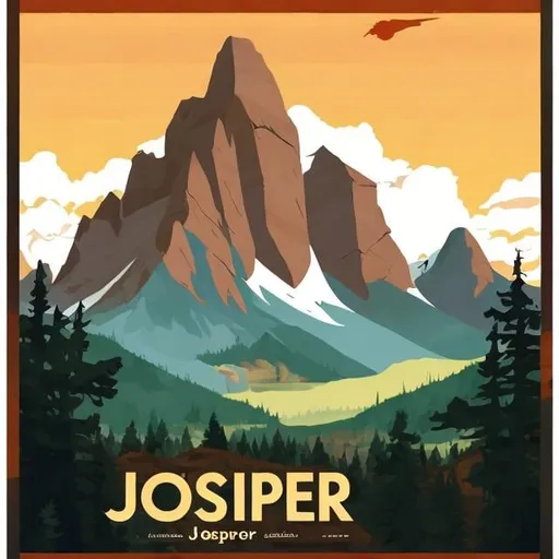 Prompt: Nature poster with the title Jasper in the style of Joseph Binder