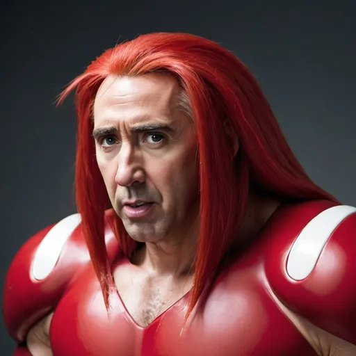 Prompt: Nicholas cage as knuckles from sonic 