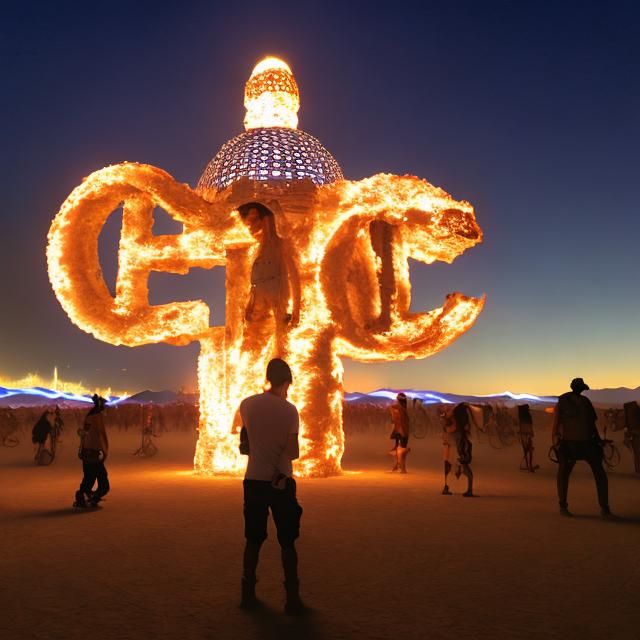 Prompt: Burning man