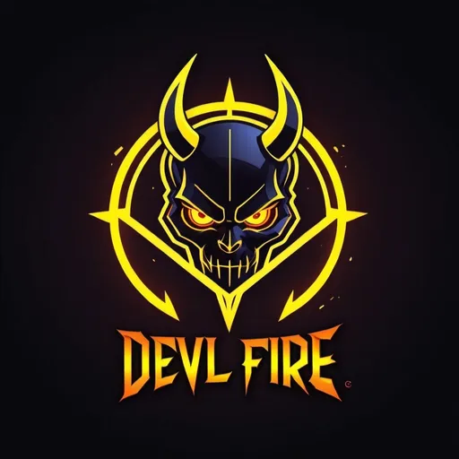 Prompt: This is a gaming logo that features the name "DEVIL GAMING FREE FIRE" in a futuristic font and a neon Golden color. and Boy Anime avtar, The logo also has a stylized controller icon. The logo is designed to be attractive and eye-catching, and to appeal to gaming enthusiasts and