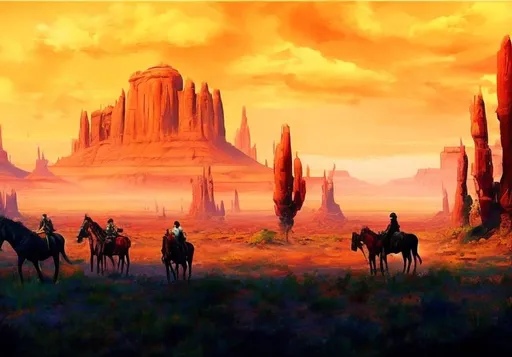 Prompt: Beautiful painting western concept 