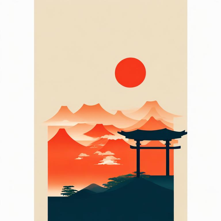 Prompt: Minimalist painting Japanese concept 