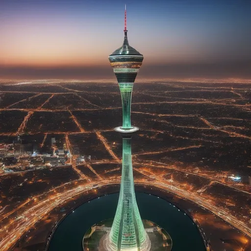 Prompt: Milad Tower is mirrored
