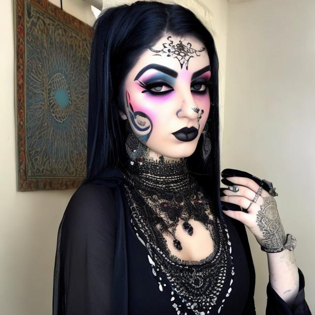 Prompt: Pretty iranian goth