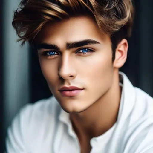 Prompt: Realistic portrait of a very attractive boy, perfect lighting, ultra-realistic details, professional quality, handsome features, captivating gaze, warm and soft skin tones, attractive  jawline, expressive eyes, natural hair texture, realistic style, blonde hair, blue eyes, super cute