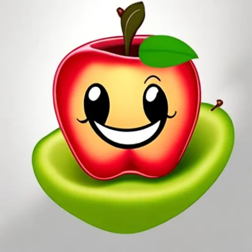 Prompt: Please draw me an apple with smiley face, like a sticker