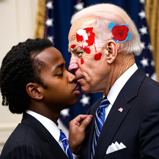 Prompt: biden  making out with a black kid

