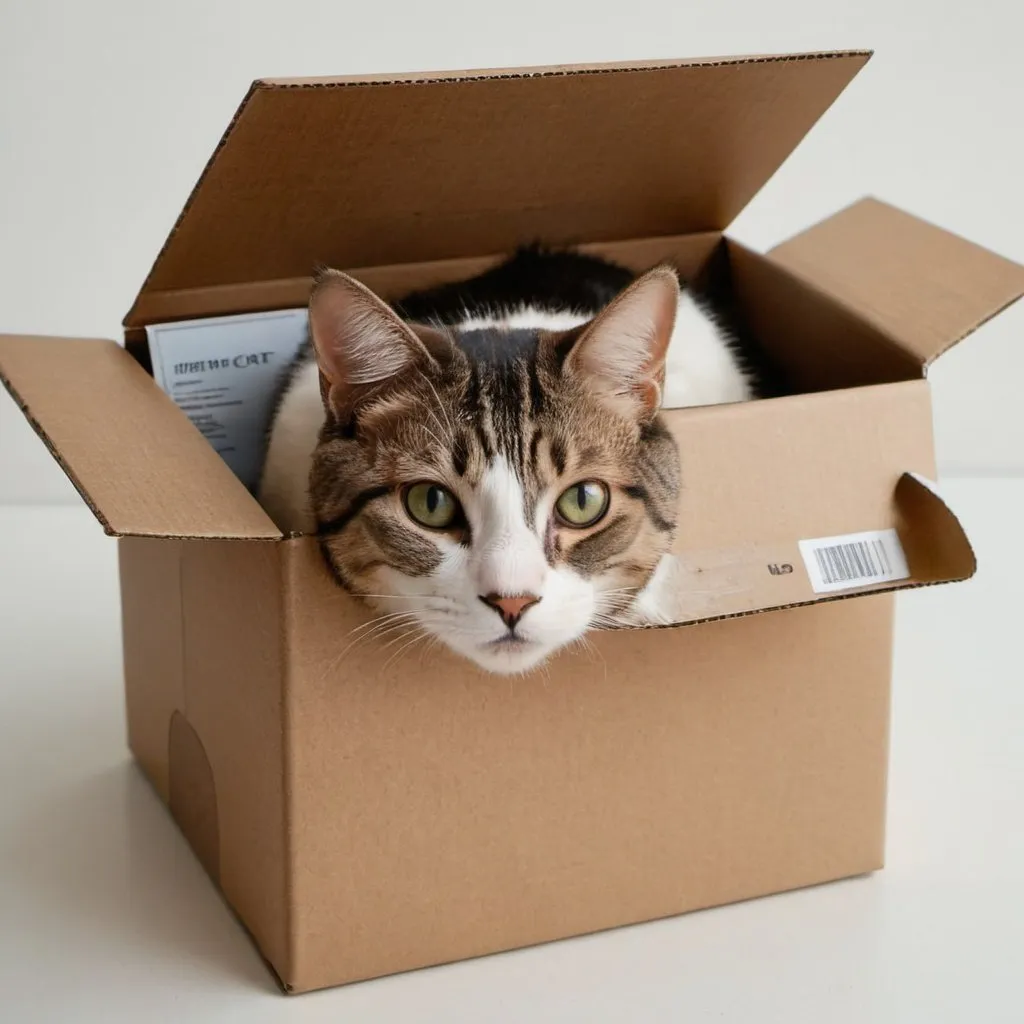 Prompt: A cat package