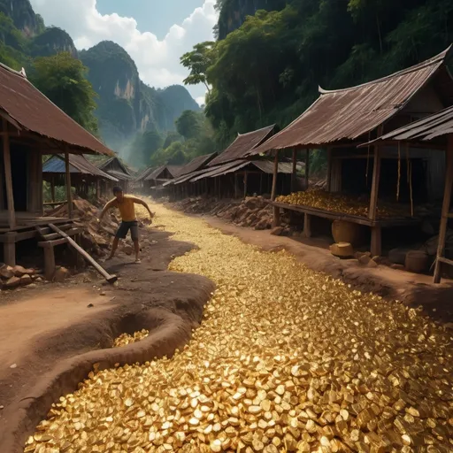 Prompt: Gold accident in laos
