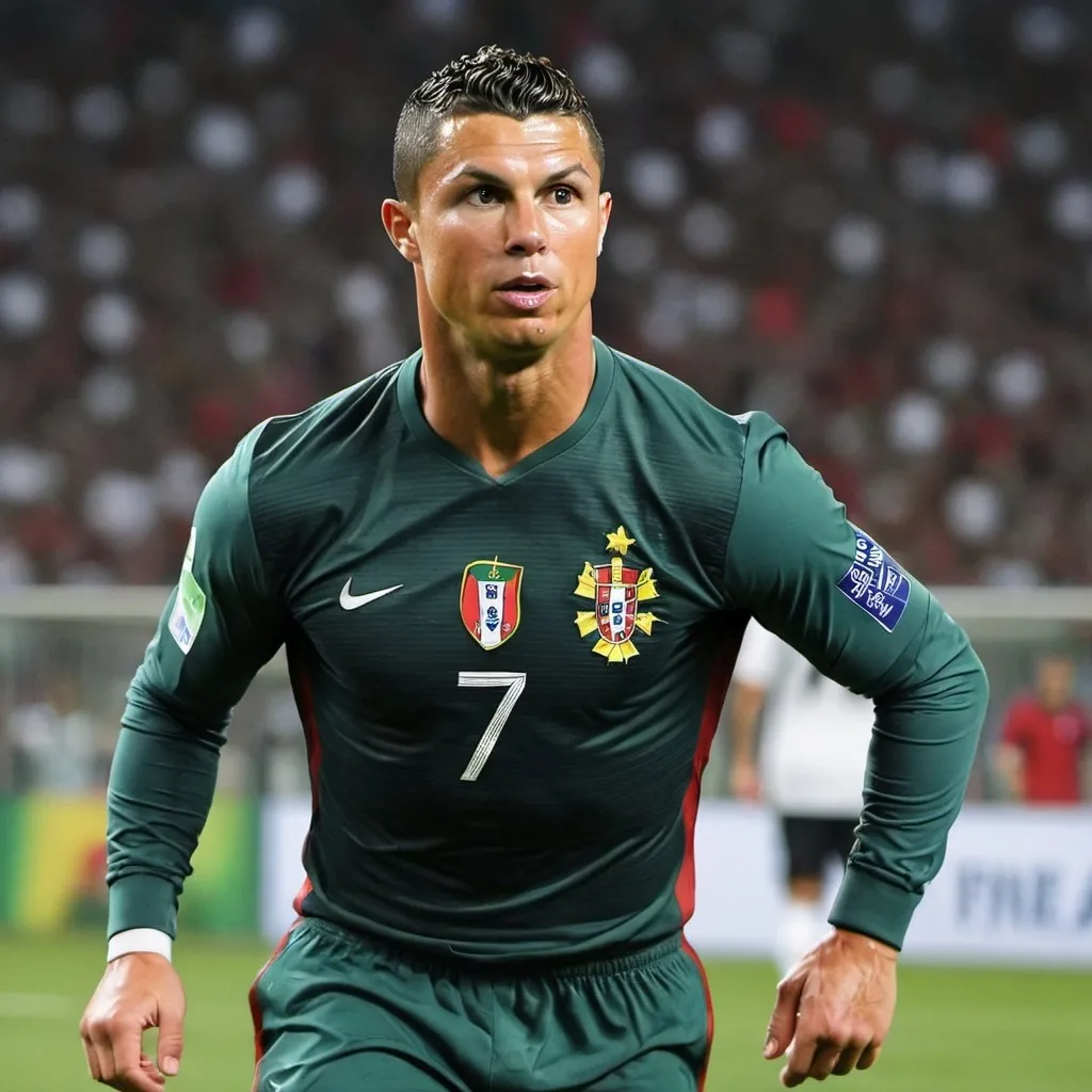 Prompt: ronaldo galaxy back round portugal
