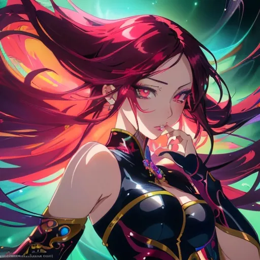 Prompt: Anime illustration of a beautiful girl, vibrant and eye-catching colors, detailed facial features, flowing hair, alluring pose, high quality, anime, sensual, vibrant colors, detailed eyes, glossy lips, sleek design, professional, dramatic lighting, fantasy style, alluring pose, revealing outfit,furry