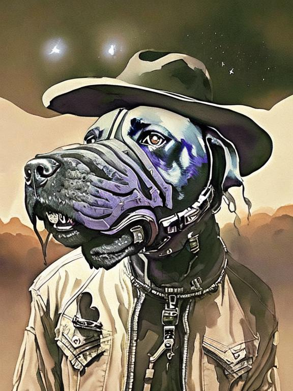 Prompt: Surrealism black dogs in cowboy outfits in space, abstract art style, cowboy hat, eerie atmosphere, floating celestial bodies, mysterious nebulae, dreamlike, surreal, high contrast, otherworldly, abstract, space, astronaut, eerie atmosphere, celestial bodies, dreamlike, surreal, high contrast, mysterious, nebulae, dogs