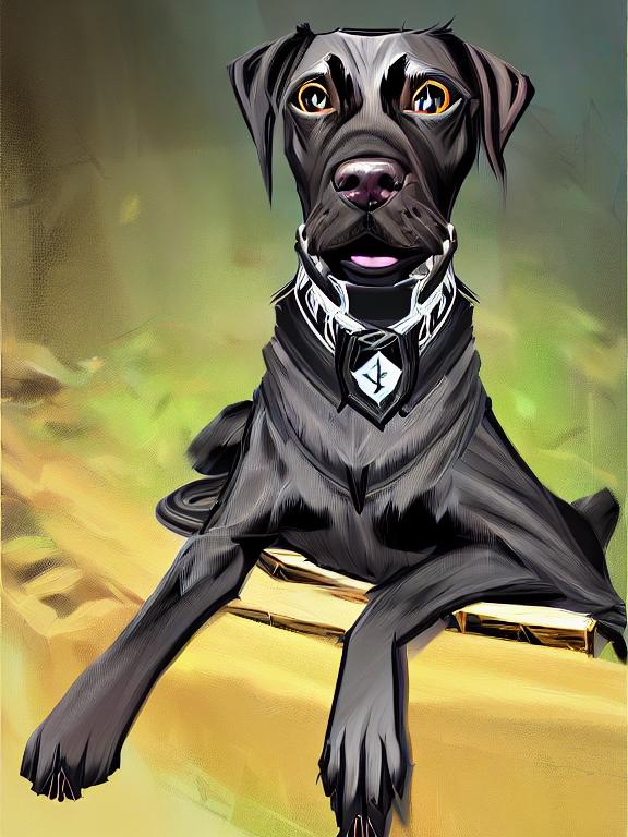 Prompt: mountain cur black dogs in pro trump clothes abstract art