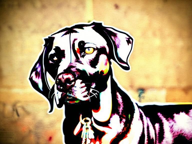 Prompt: mountain cur black dogs in gangster rappers clothing graffiti