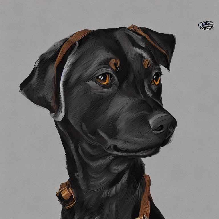 Prompt: mountain cur black dogs in pilot uniform abstract art