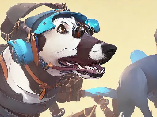 Prompt: dogs dressed in pilot clothes