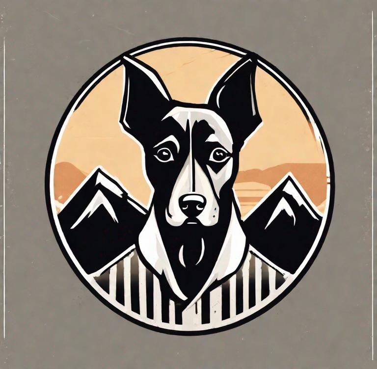 Prompt: logo for Dog Punk, logo, dog, punk, grunge, simple, minimalist design, art logo, clean lines, sleek, mountain cur dog