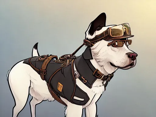 Prompt: dog dressed in pilot clothes