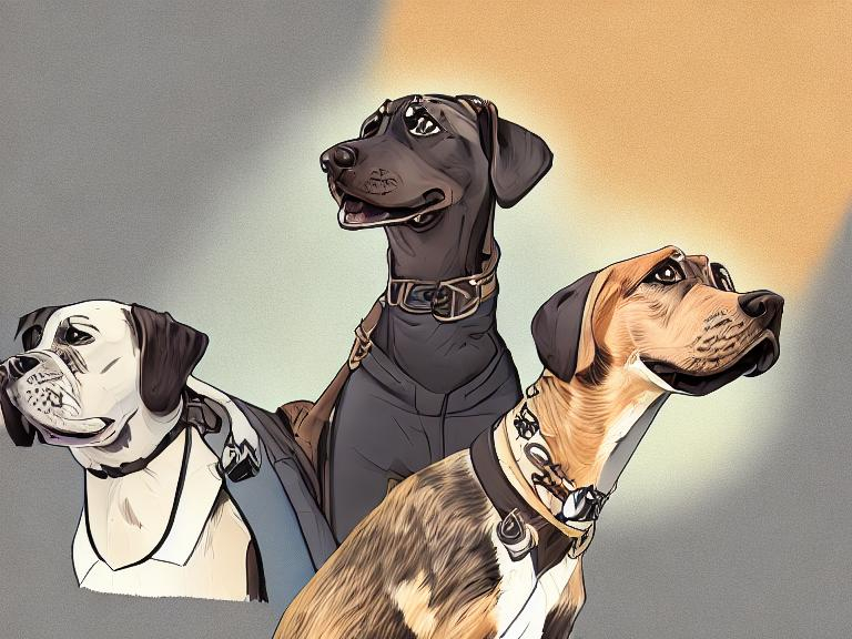 Prompt: black mountain cur dogs rap album dressed as airplane pilots