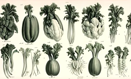 Prompt: Vegetable Botanical Drawings 1920x1080 vintage
