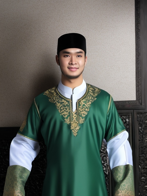 Prompt: Man wear gamis 