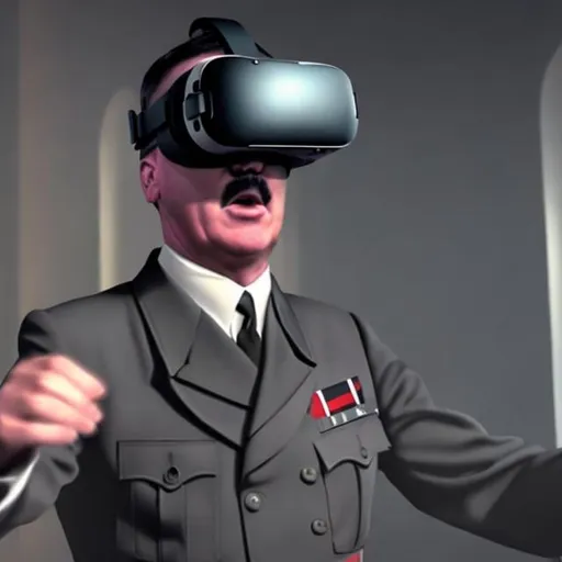 Prompt: hitler playing in vr
