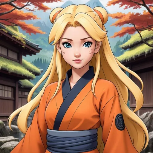 Prompt: Disney princess as anime character in Naruto 