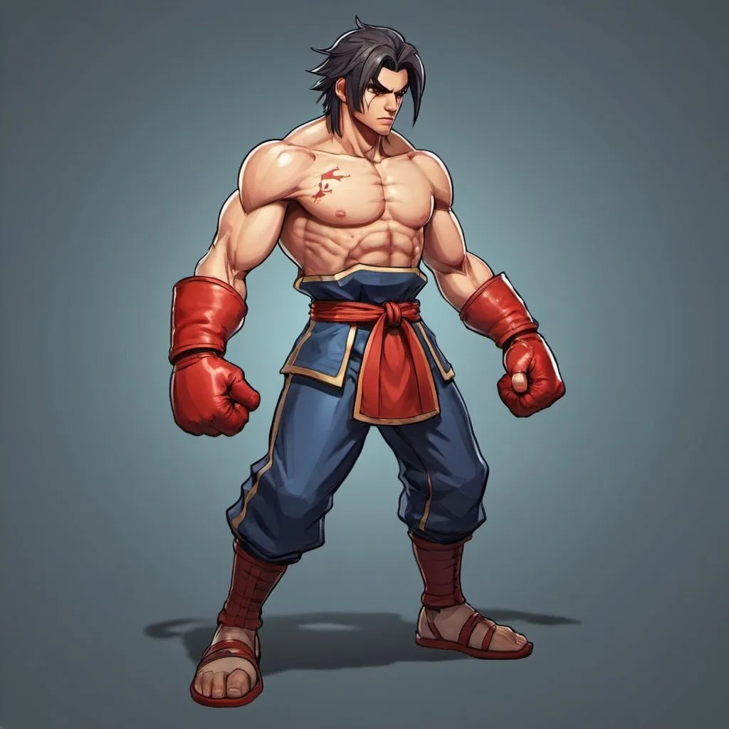 Prompt: 2d fighting game character