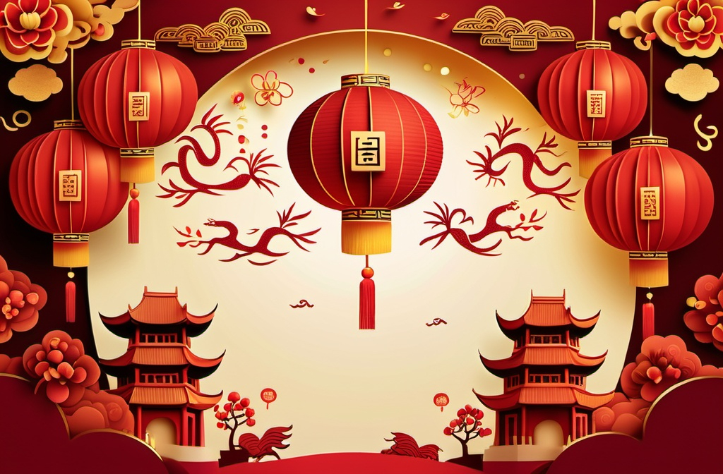 Prompt: Background picture for a Chinese new year event 
