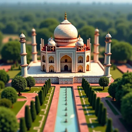 Prompt: An DIY themed India's Taj Mahal, intricate art, rich DIY textures, full aerial view, tilt-shift, dynamic composition, high resolution, 100mm lens, sharp focus, depth of field.