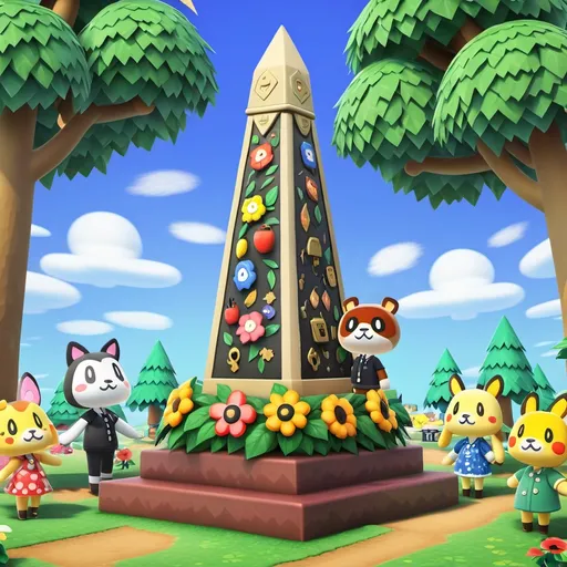 Prompt: Animal Crossing themed obelisk.