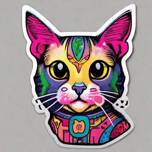 Prompt: cat sticker colourful with taylor swift