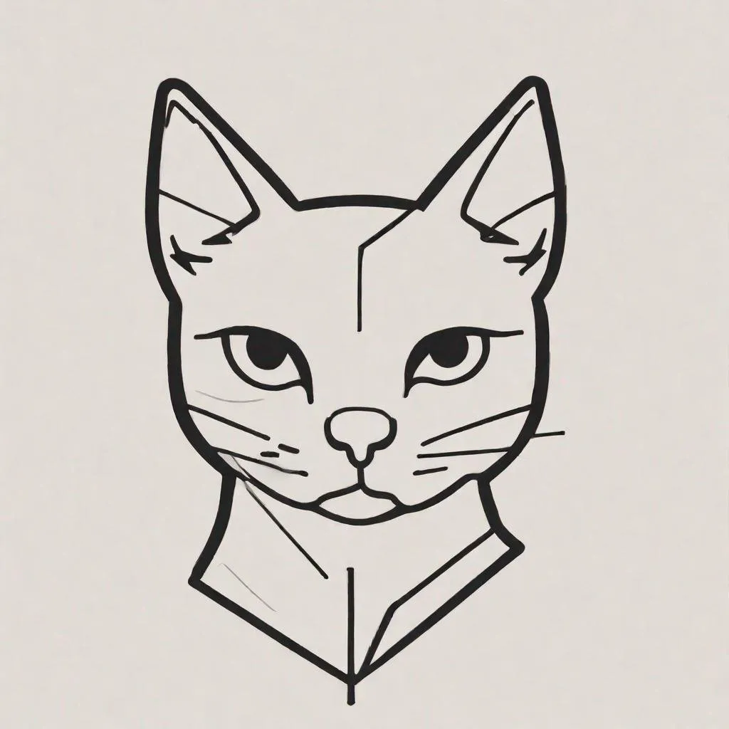 Prompt: lline art of a an arrow pointing right. Cat themed. simple.  Basically a left to right arrow