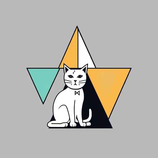 Prompt: triangle Signal. Cat themed. simple. Signal going through a cat head