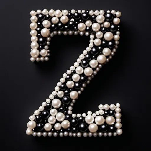 Prompt: Make number 7 made or written with pearls peices in a pitch black background