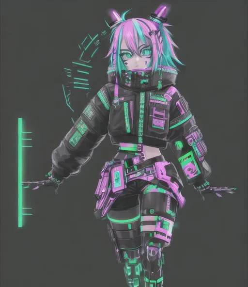 Prompt: make it neon-punk cyber-punk style