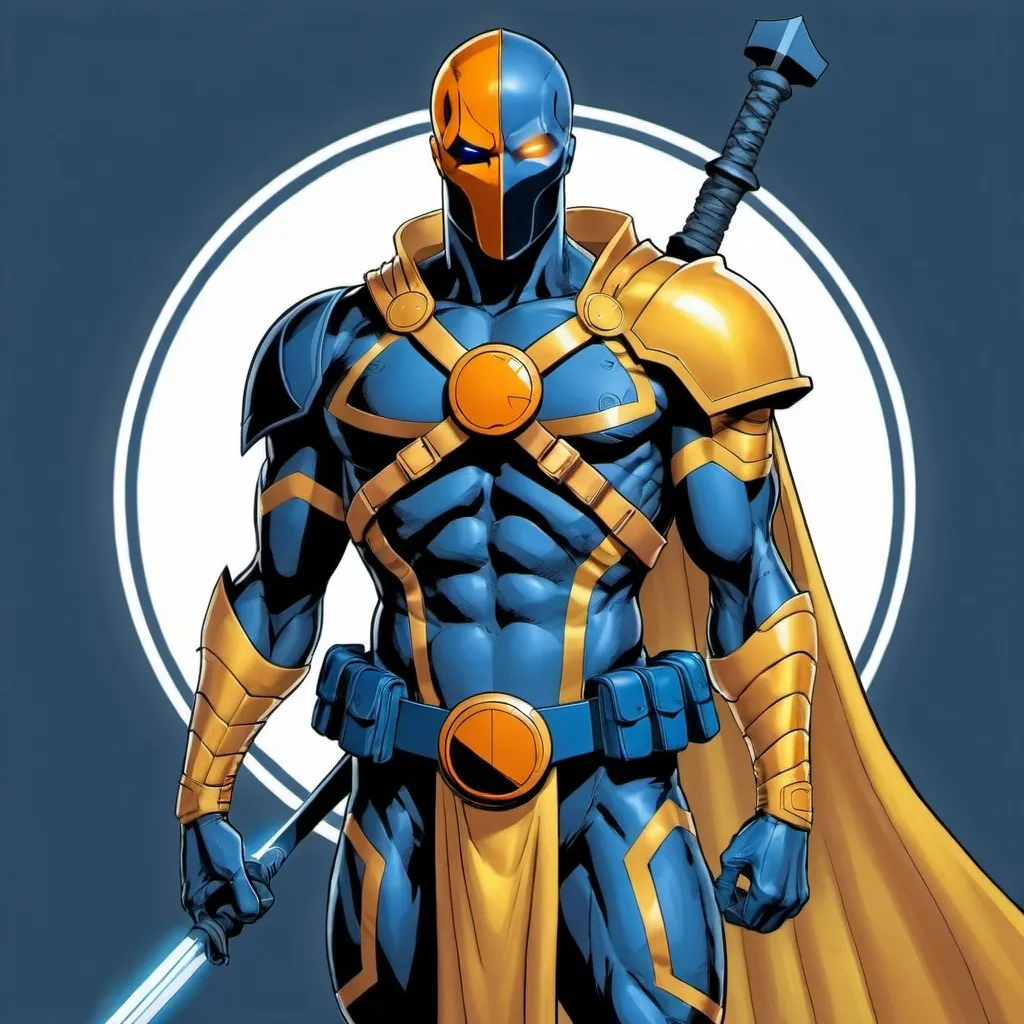 Prompt: Dr.Fate Deathstroke Crossover in the style of DC comics art